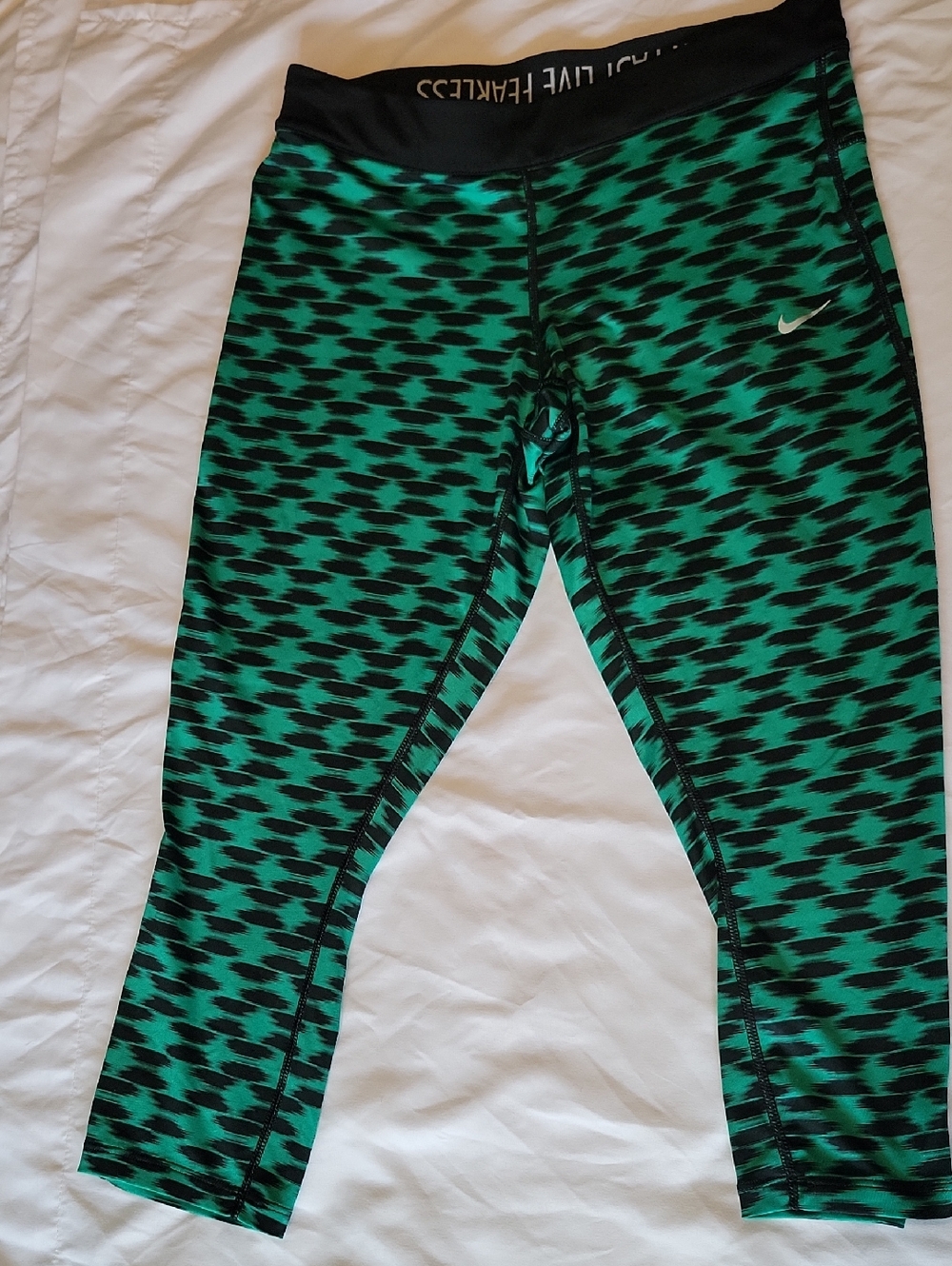 Nike Green & Black Patterned Kids Leggings